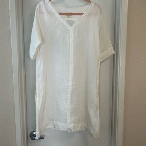 White Sundress - Small, 100% Linen